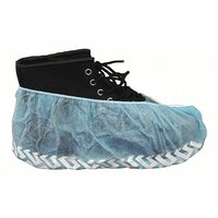 SHOE COVER - POLYPROPYLENE NON-SKID - BLUE WITH WHITE TREAD - LARGE